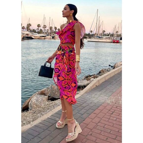 ZARA Co-Ord Set Printed Crop Top and Midi Skirt NWT - Picture 11 of 14